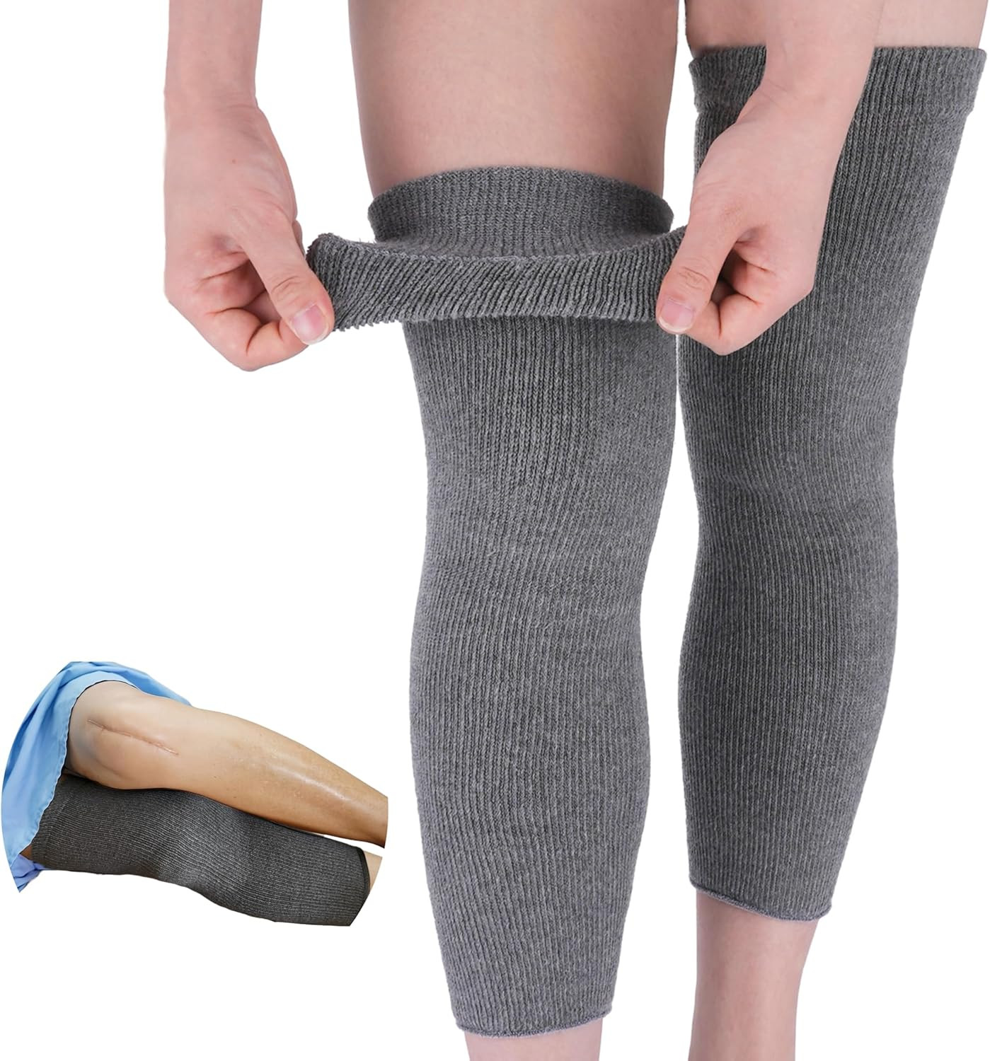Elastic Cotton Knee Warmers, Long Knee Sleeves for Men and Women – Circulation S