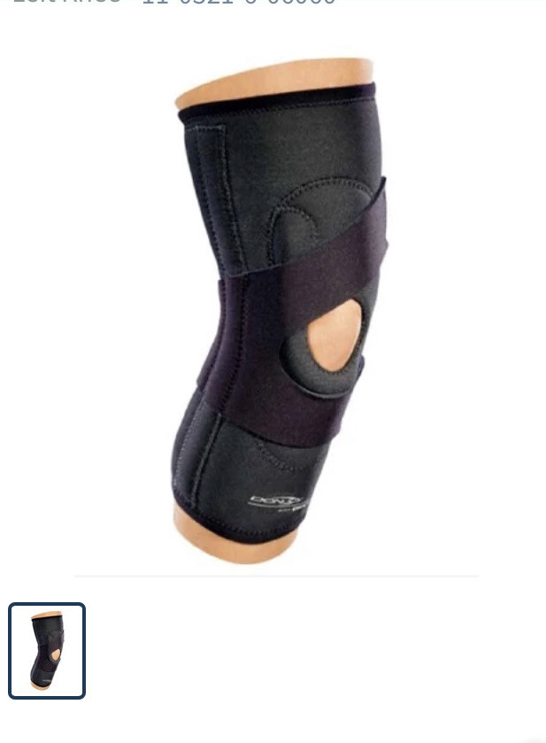 DJ Ortho/Donjoy Lat Pat Knee Brace Sprt, LT, XXL, BLK for support of the Patella