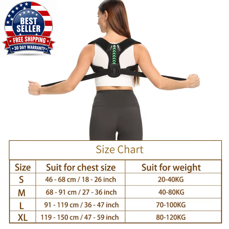 Adjustable Back Shoulder Posture Corrector Belt Clavicle Spine Support Reshape Y