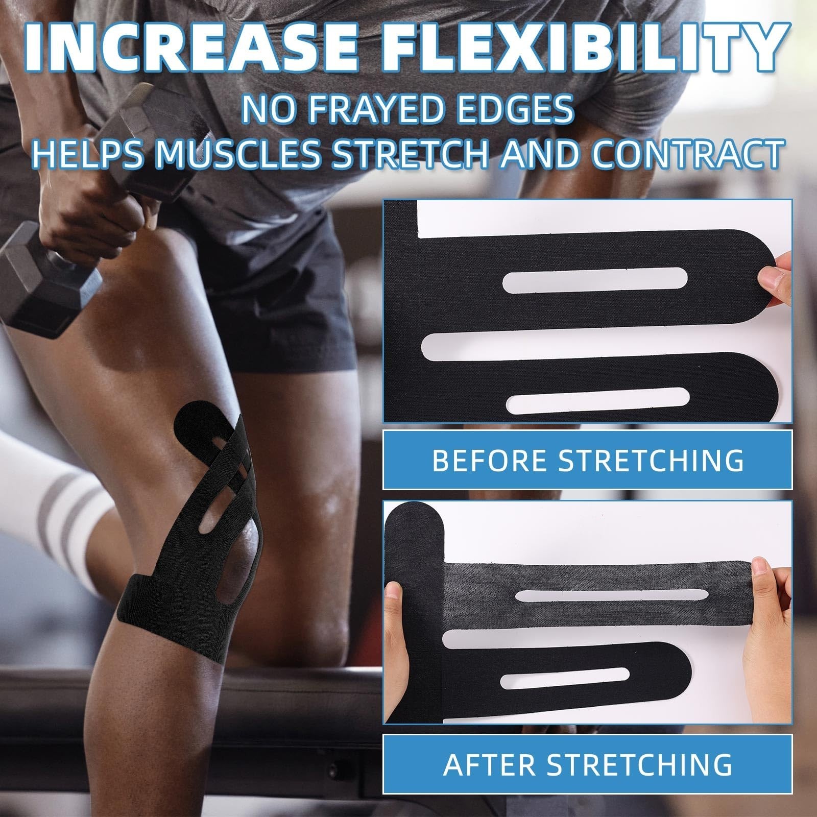 12pcs Kinesiology Tape Strips – Breathable, Elastic, Waterproof Knee Support & S