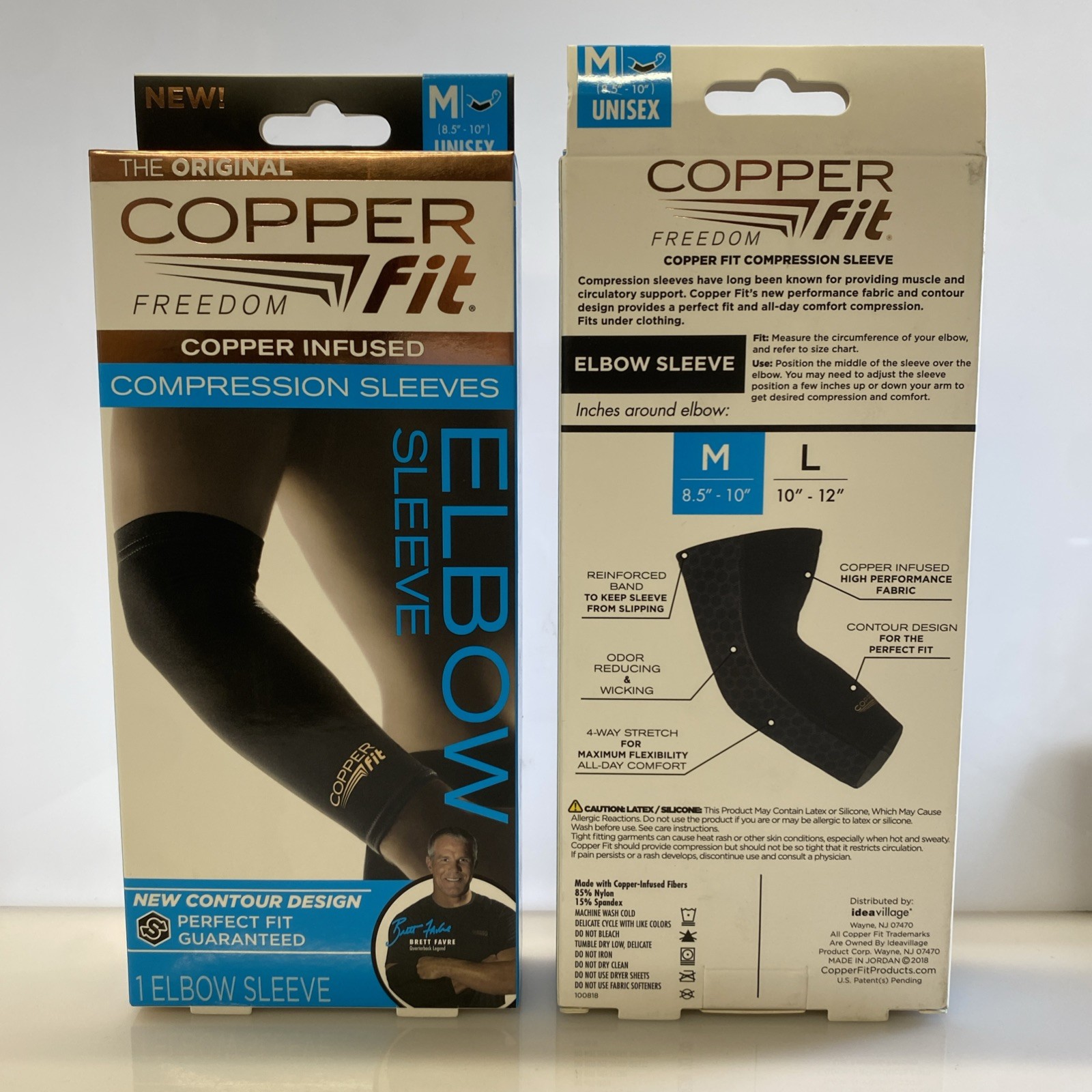 2 pack – Copper Fit Freedom Compression Elbow Sleeve – Medium – THE ORIGINAL