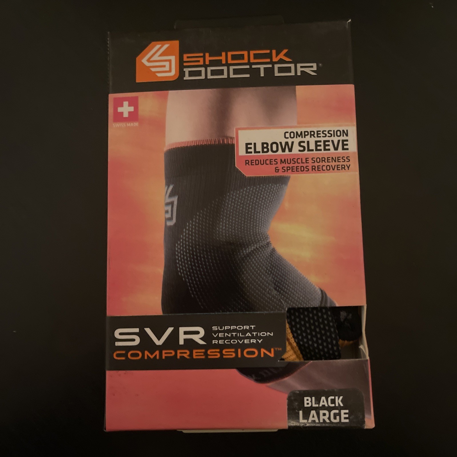 Shock Doctor Compression Elbow Sleeve Black Large