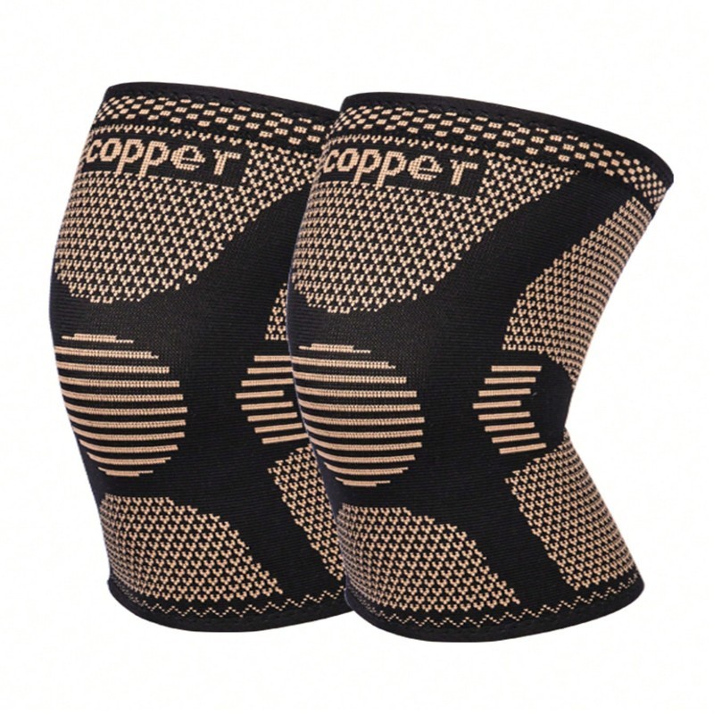 2Pack Copper Knee Braces Compression Sleeves Support for Arthritis Men & Women