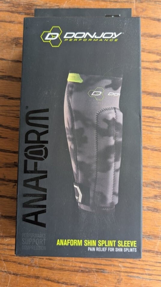 DonJoy Performance Neoprene Shin Splint Sleeve – Black / Grey Camo / Lime – XS