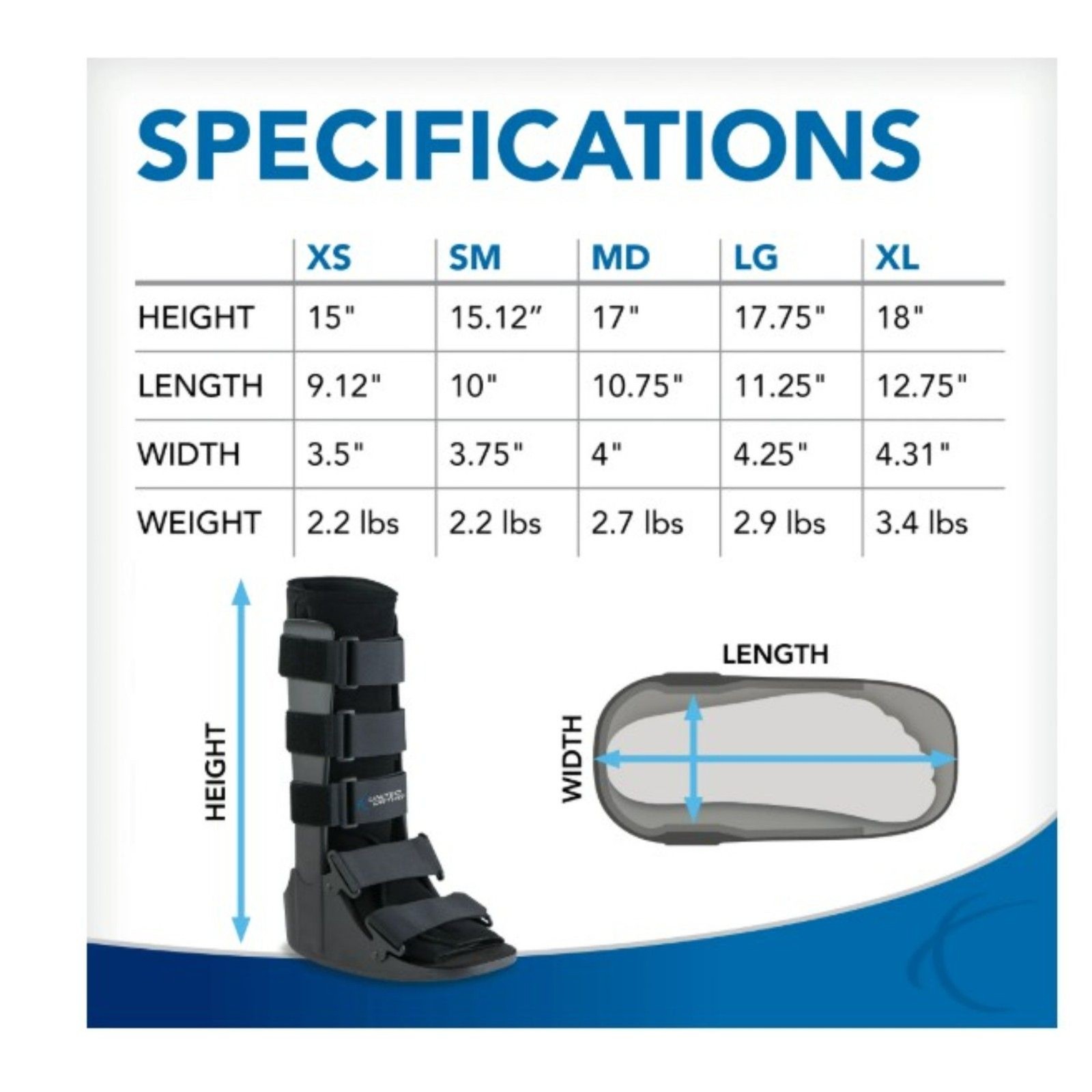 United Ortho USA14105 Air Cam Walker SUPPORT Boot Black – M