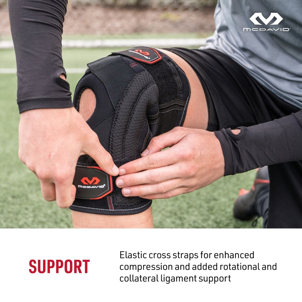 McDavid 425 Level 2 Knee Brace Support with Side Stays, Black, (Size: XL)