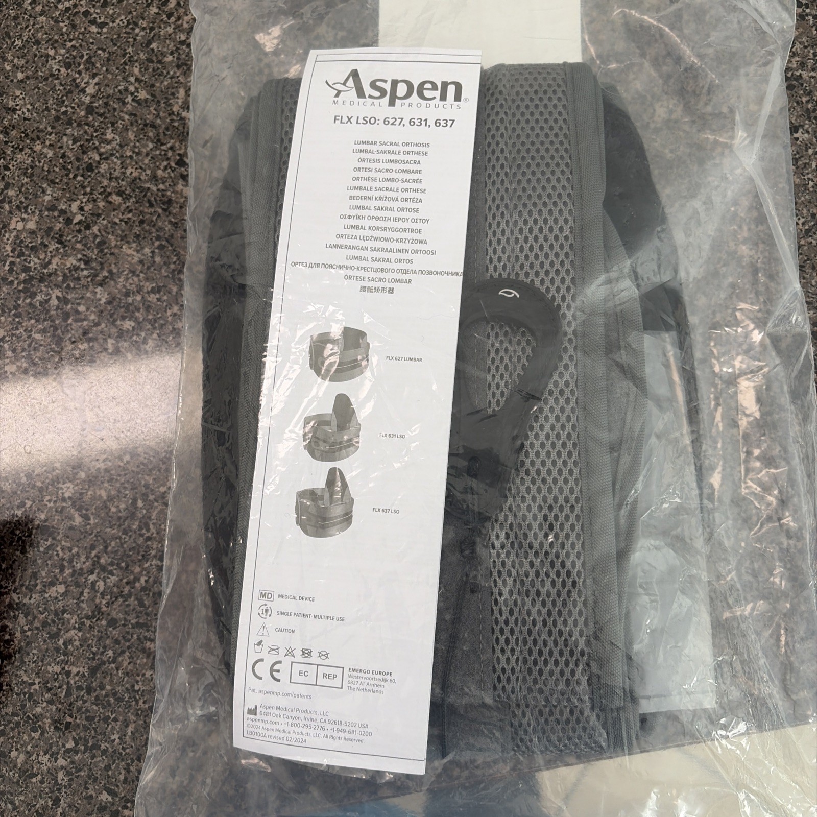 Aspen Medical products Lumbar Brace FXL 631 LSO