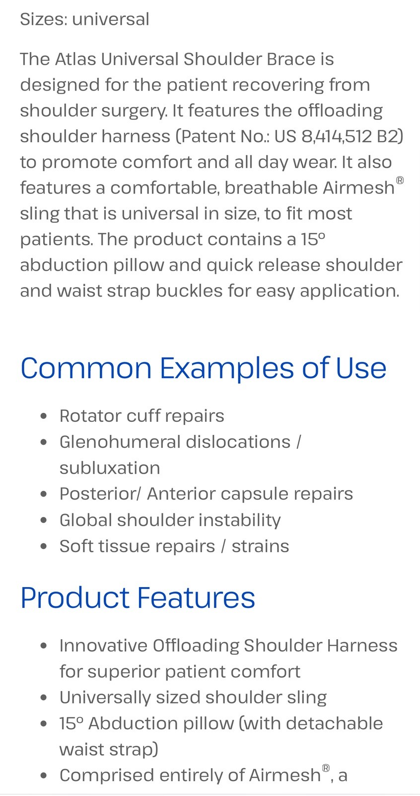 Breg Atlas Universal Shoulder Brace