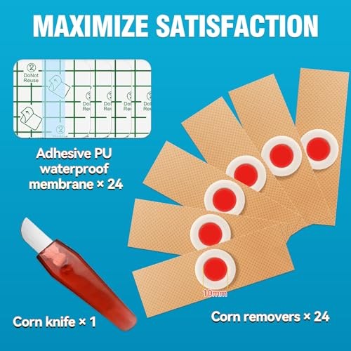 AstraVox 24Pcs Corn Removers for Toes Feet with Adhesive PU Waterproof Large
