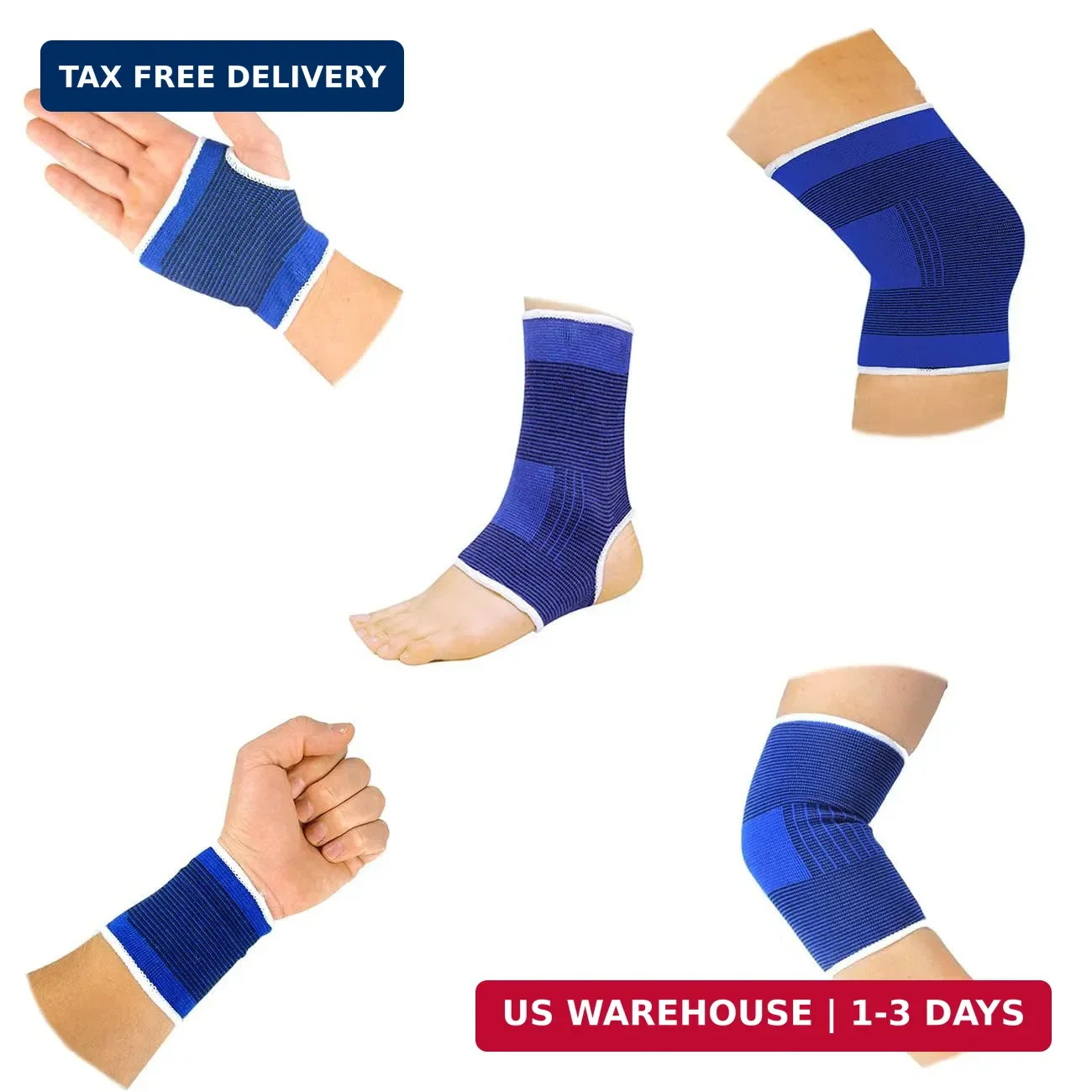 10-Piece Compression Support Brace Set for Knee, Elbow, Wrist Palm & Ankle | Joi