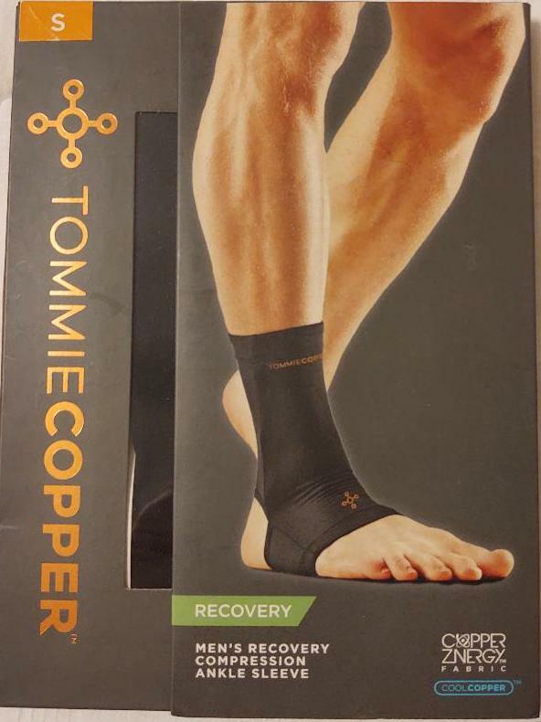 Tommie Copper Men’s Recovery Compression Ankle Sleeve Black Small NEW