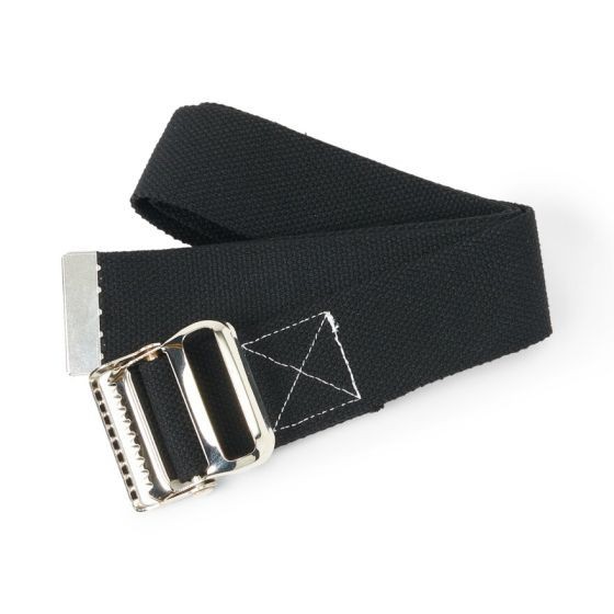 NEW ~ Medline Cotton Gait Belt w Metal Buckle 2×54 ~ Black ~ 1Ct