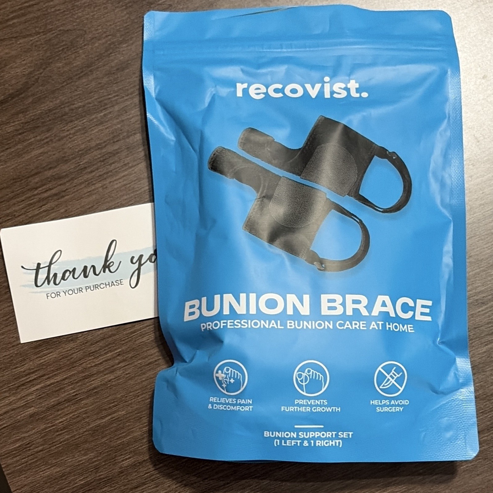 Recovist. Bunion Brace Foot Support One Size Black Breathable Easy to Use