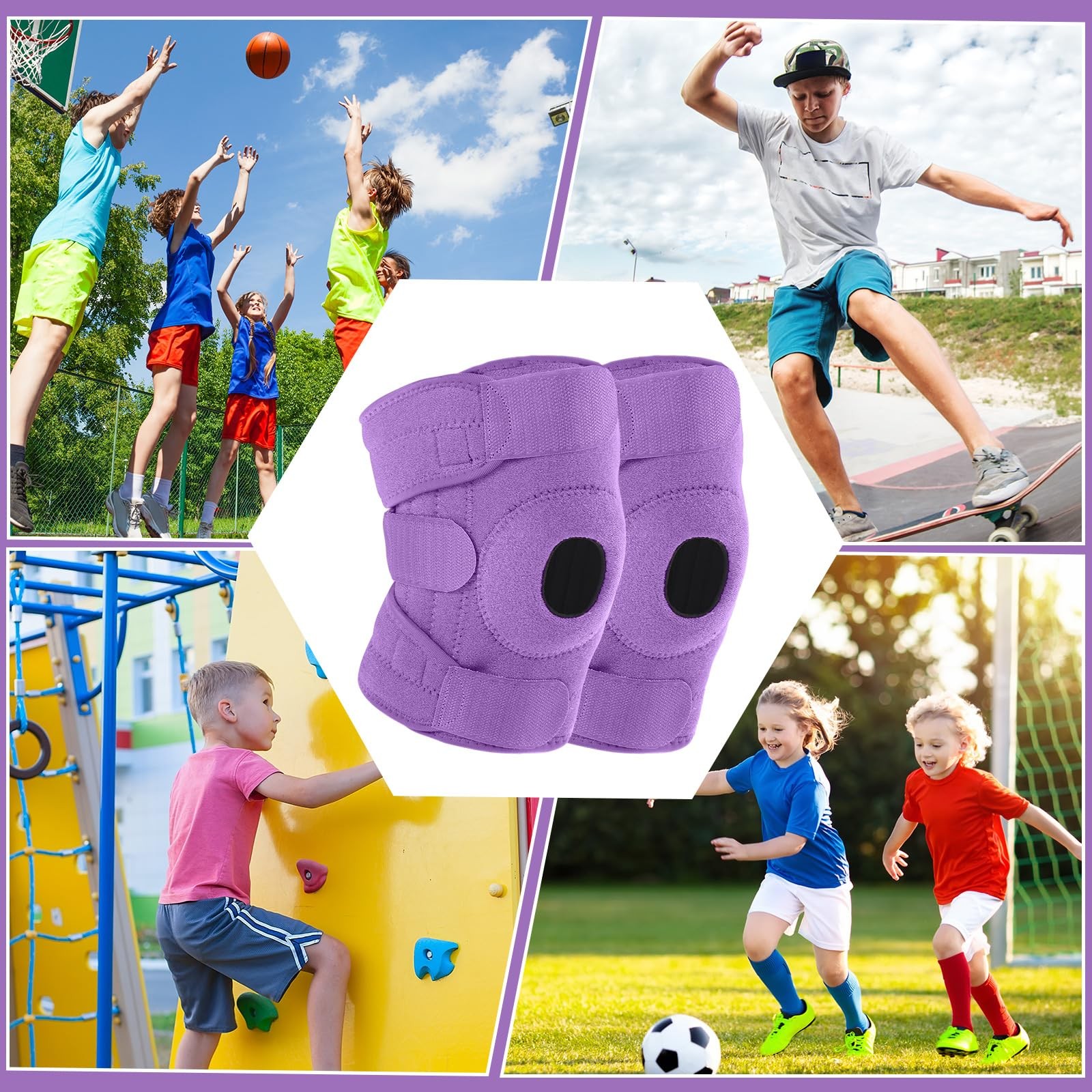 1 Pcs Kids Knee Brace with Side Stabilizers Patella Gel Pads Adjustable Strap…