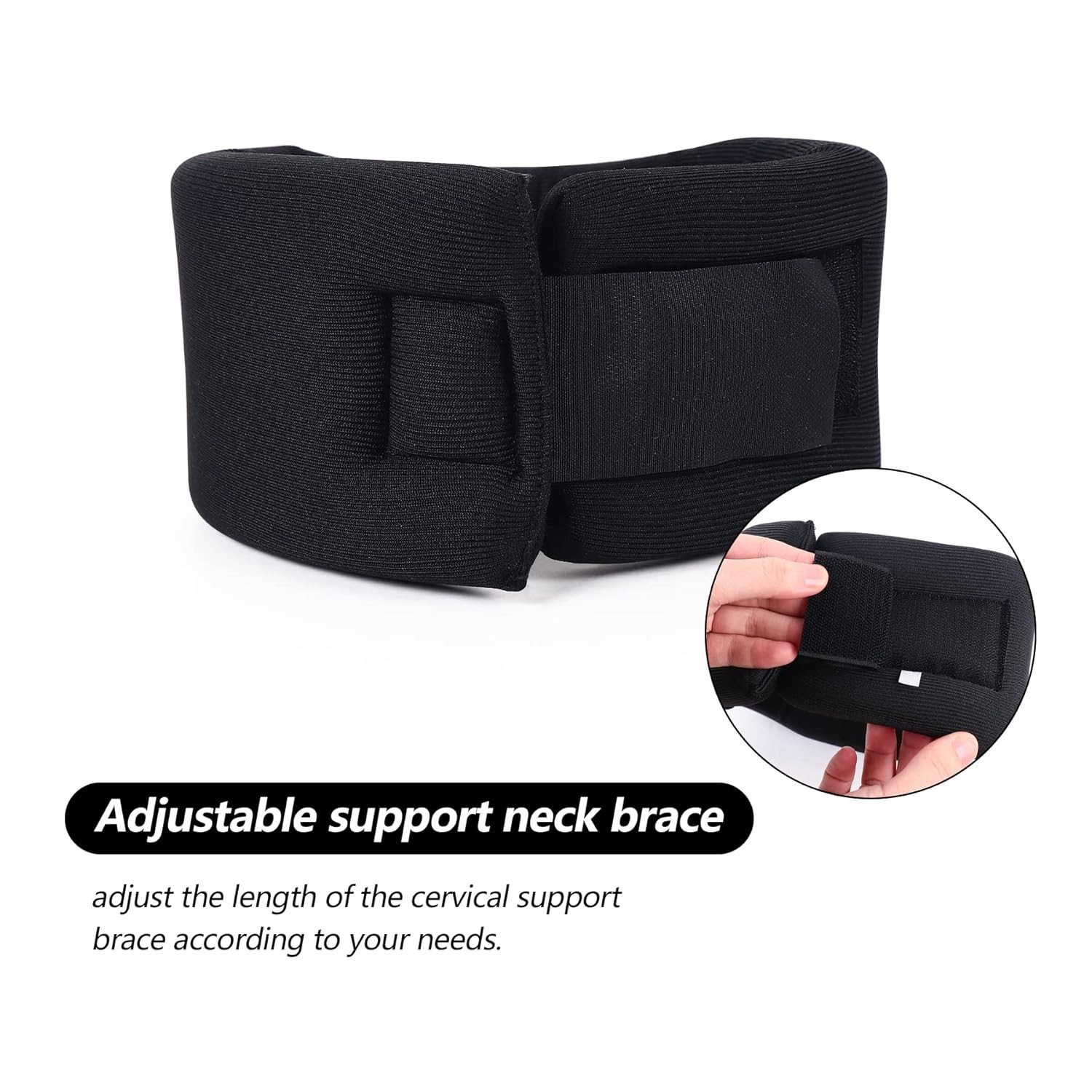 Black Soft Foam Neck Brace – Adjustable Cervical Support for Proper Alignment, M