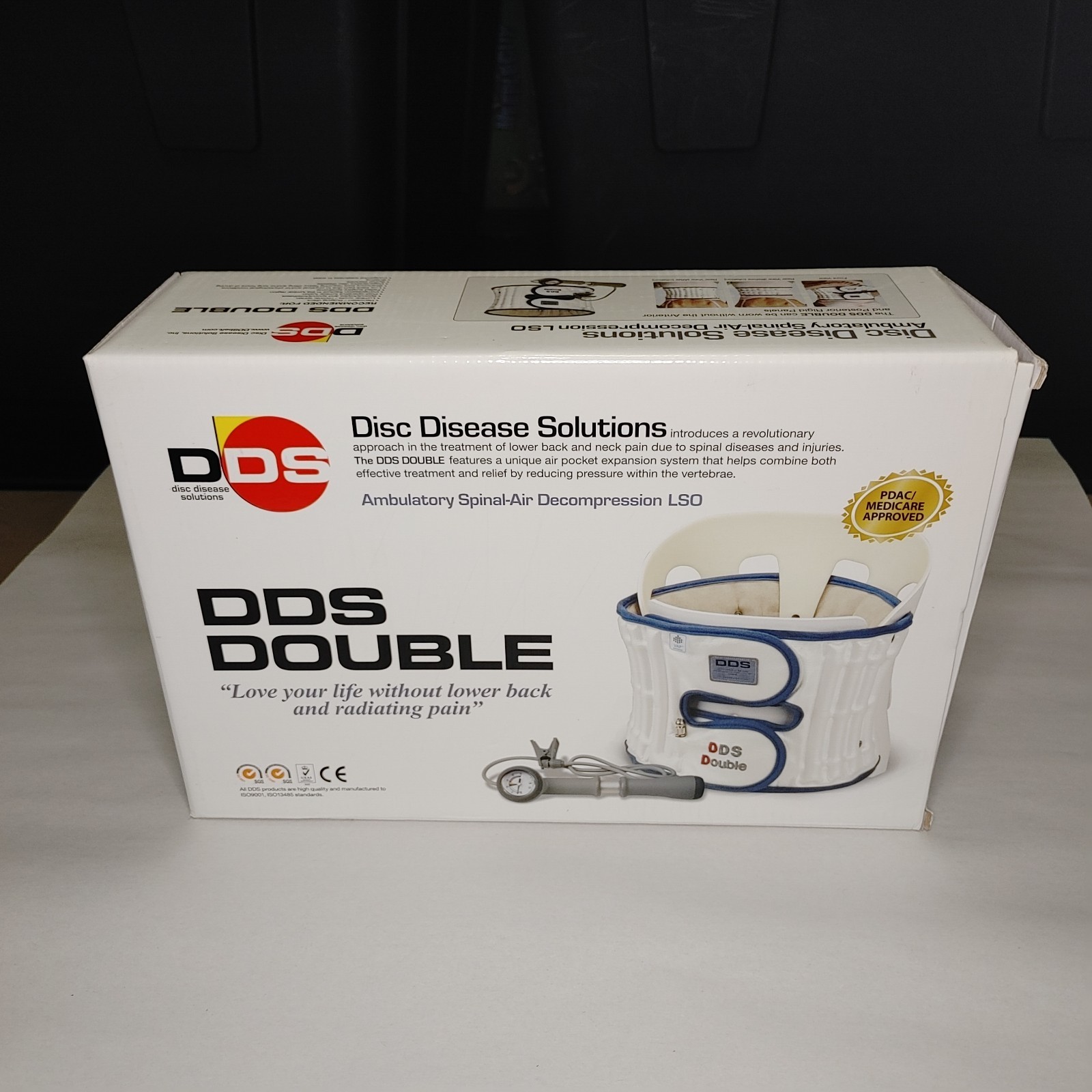 DDS DOUBLE Disc Disease Solutions Back Brace Size Small Spinal Air Decompression