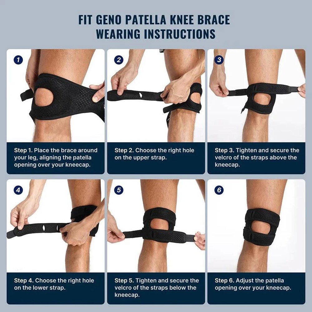 Knee Brace Support Neoprene Patella Stabilizing Compression Straps Adjustable L