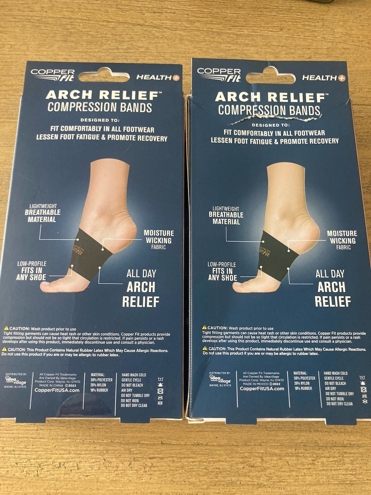 2 Copper Fit Copper Infused Arch Relief Compression Bands One Size Fits Most NEW