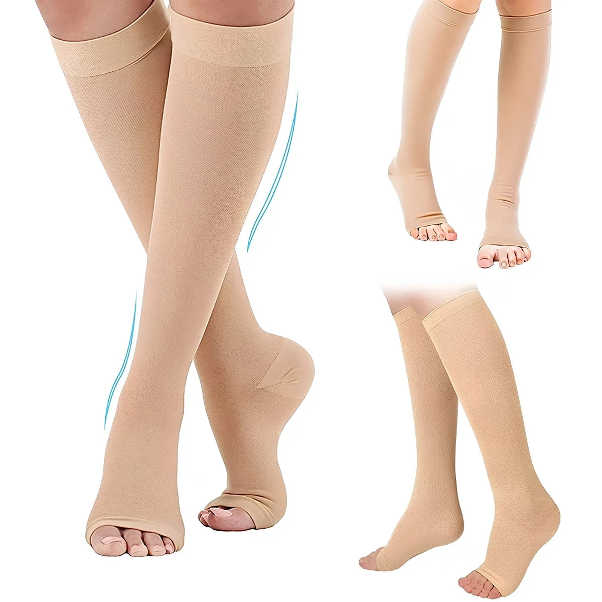 Medical Compression Socks for Women & Men Varicose Veins Fatigue Flight Travel