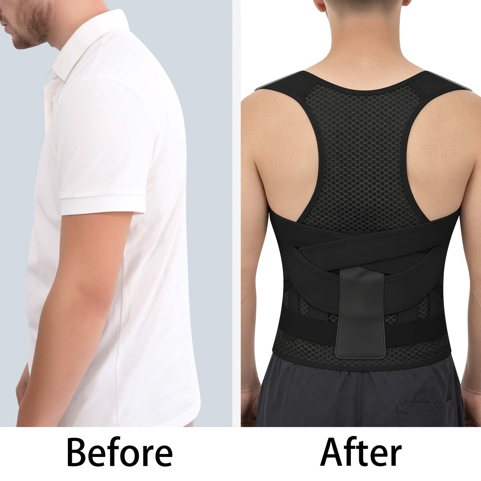 Back Brace Posture Corrector for and Men Adjustable Shoulder Straightener Hel…