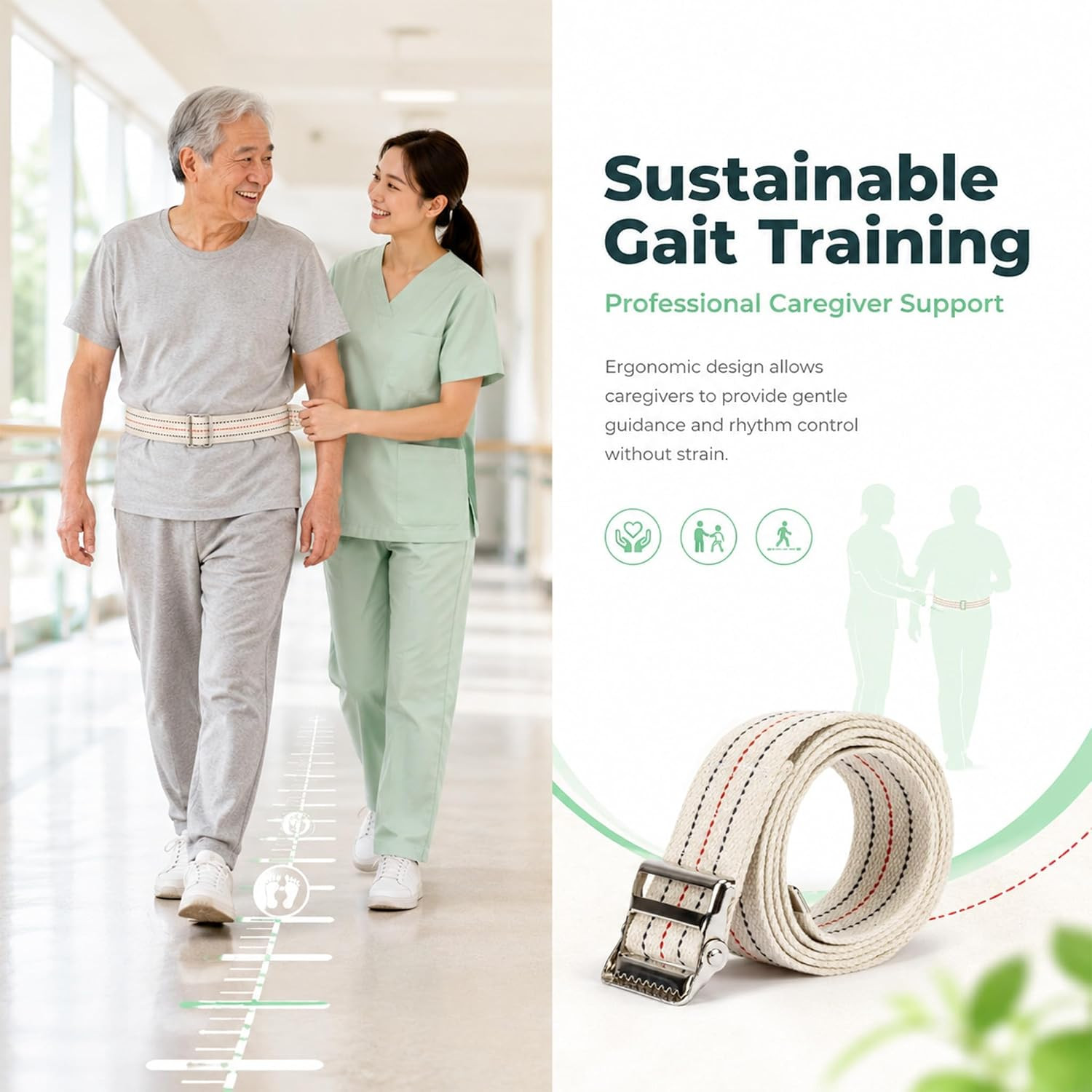 Gait Belts Transfer Belts for Seniors – Walking Gait Belts for Men with Metal Bu