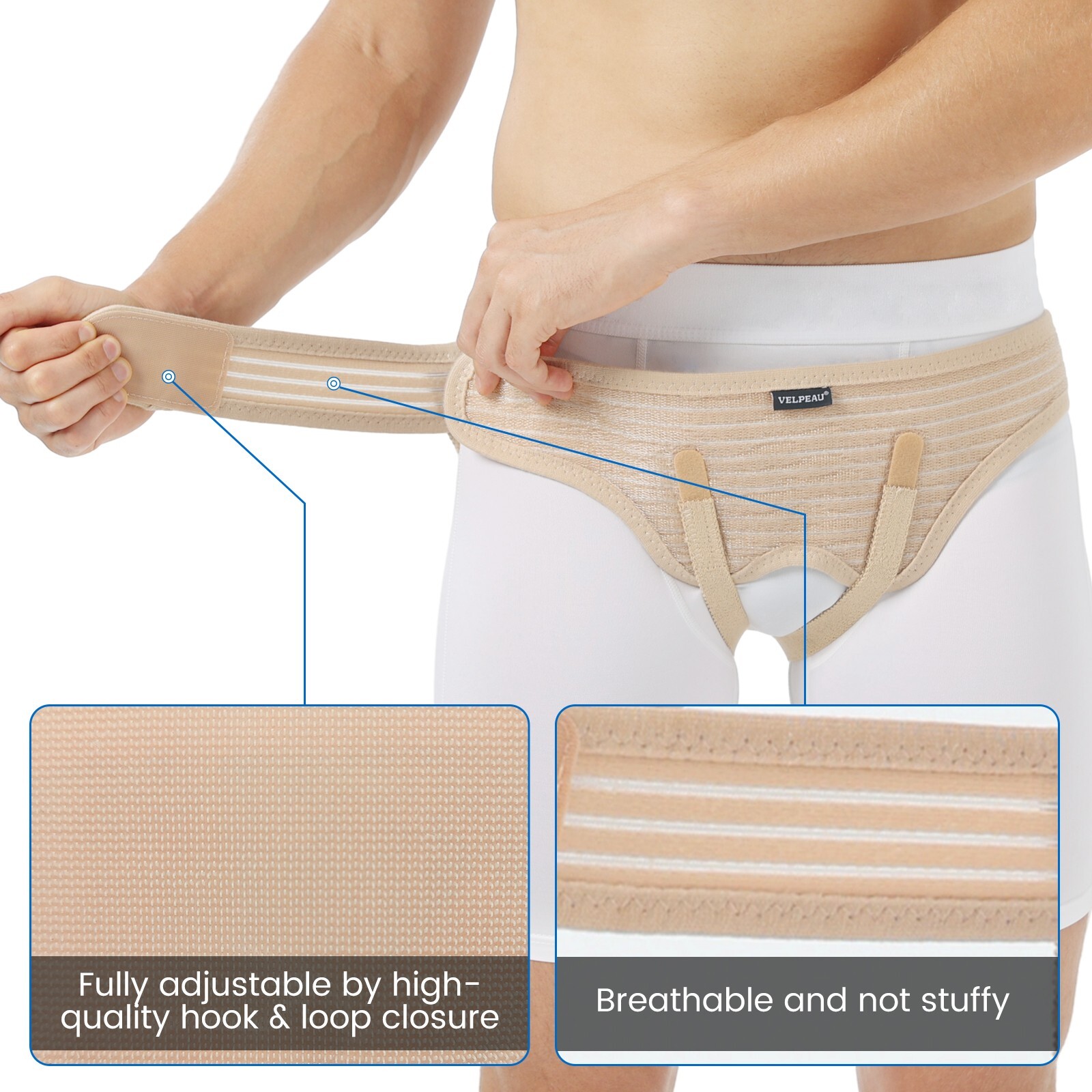 Velpeau Inguinal Hernia Support Belt Double Groin Hernia Pain Relief Truss Brace