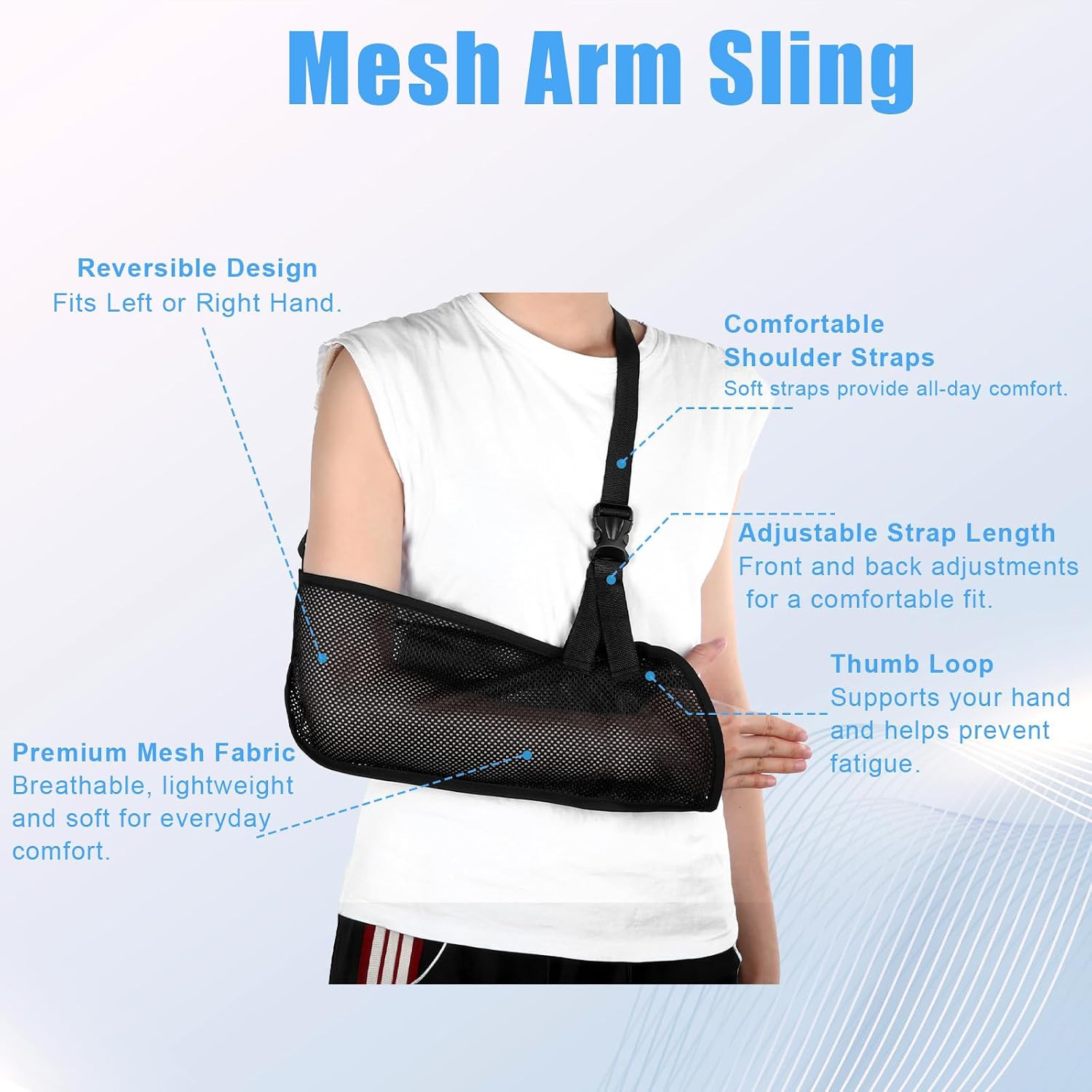 Mesh Arm Shoulder Sling,Medical Shoulder Immobilizer Arms Brace,Black | for S…