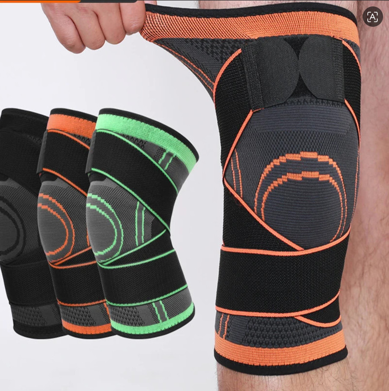 NEW 1PC Sports Kneepad Men Pressurized Elastic Knee Pads Support Fitness Gear Ba