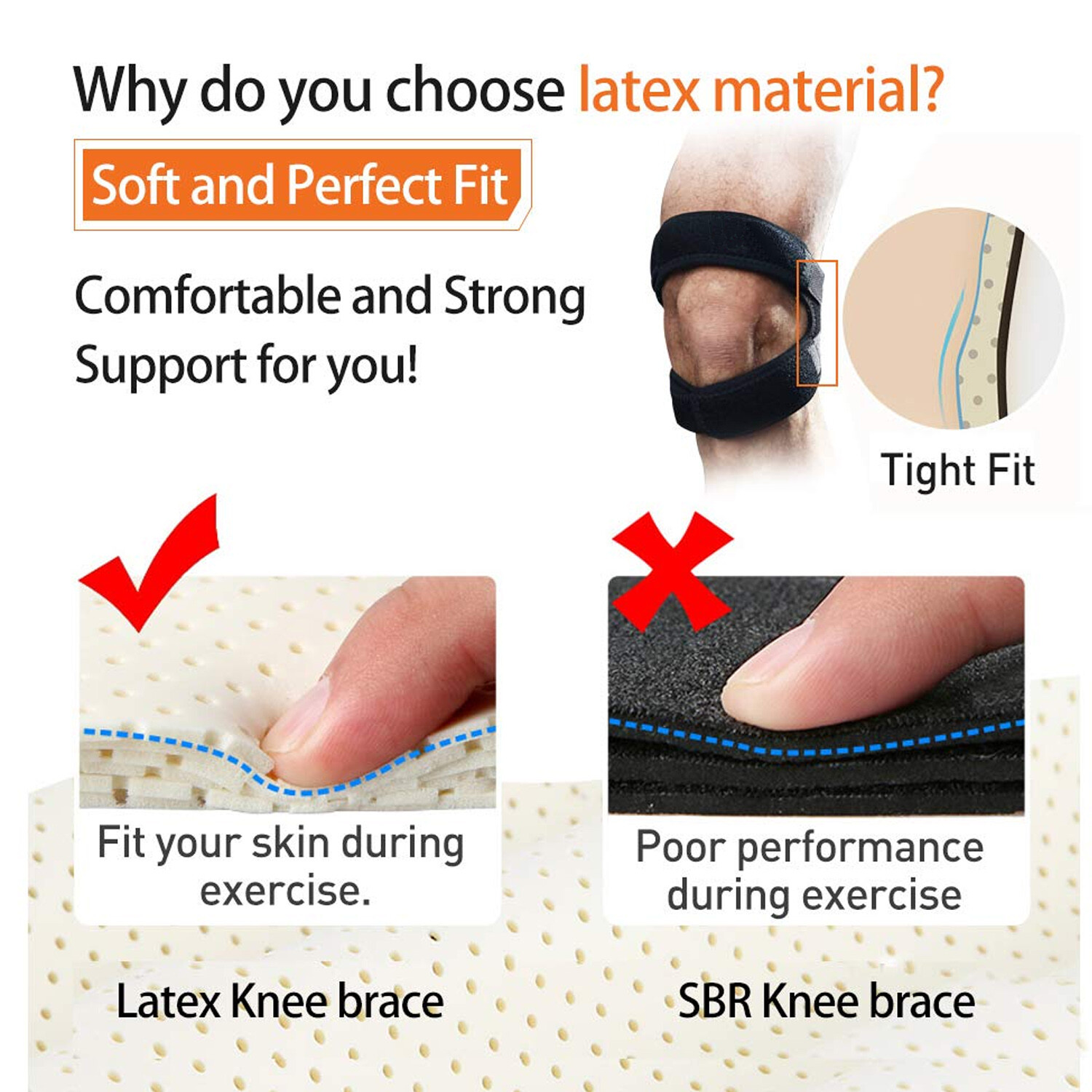 US Knee Support Patella Stabilizer Strap Band Tendon Brace Pain Sports Gym Joint