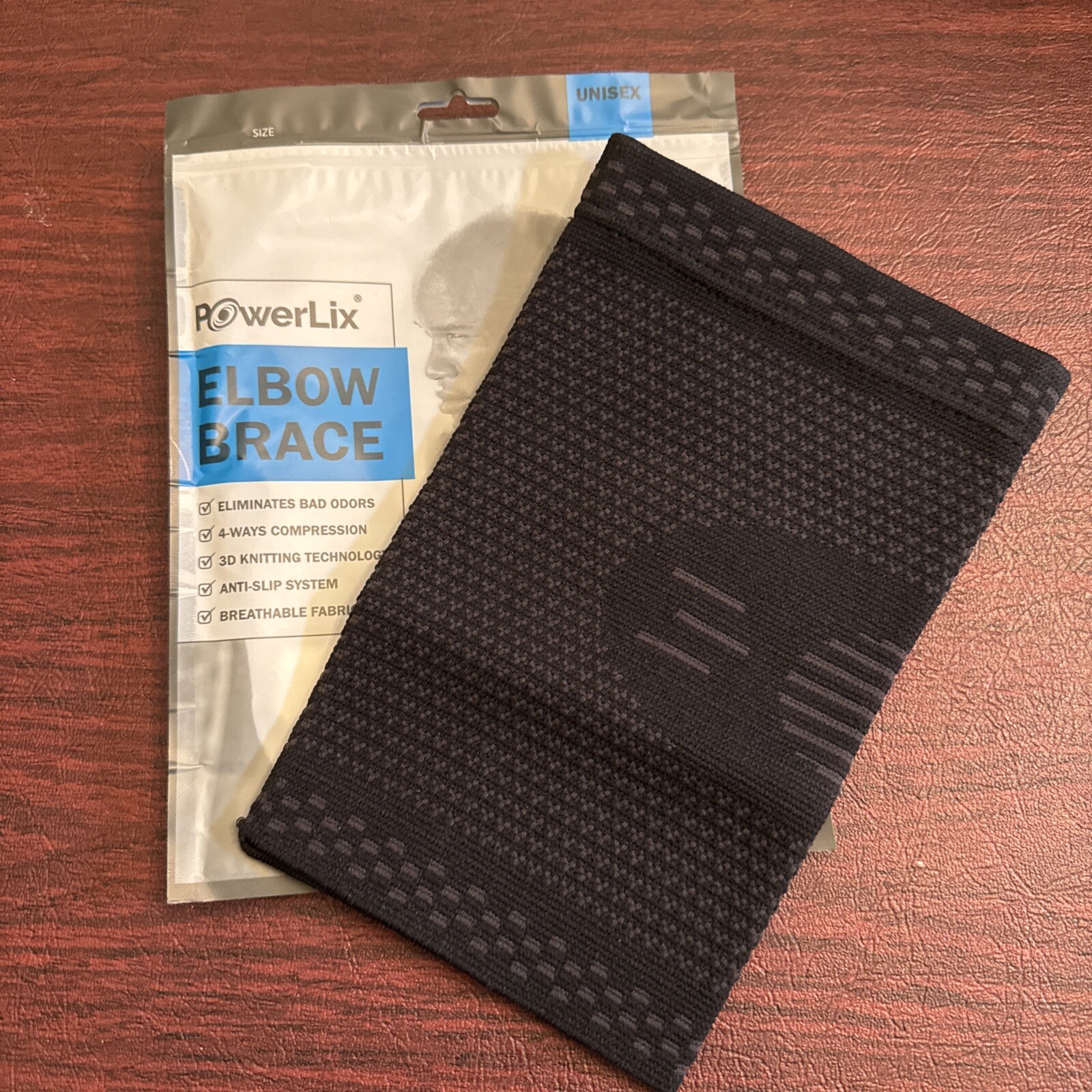 One Black Elbow Brace Sleeve Compression Support for Tendonitis Tennis Elbow XL