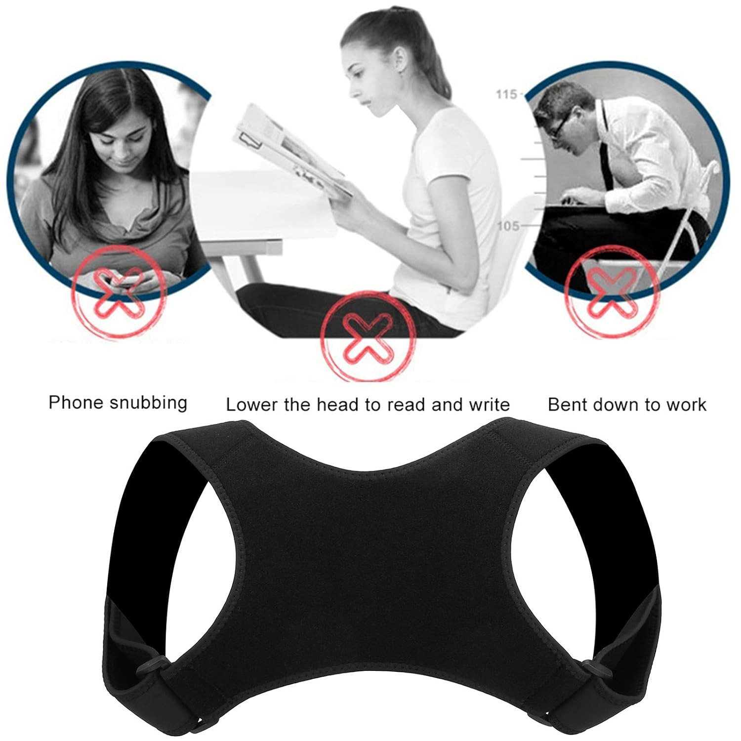 Adjustable Upper Back Posture Corrector Brace – for Men and Women