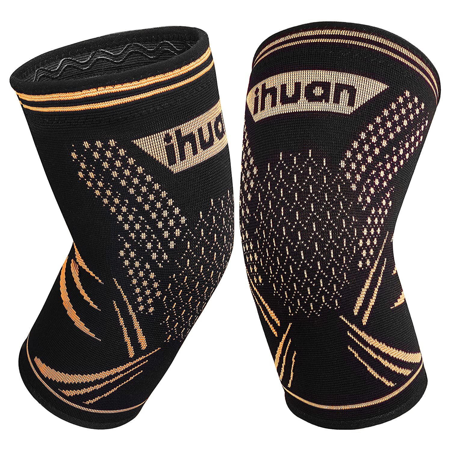2 Pack Copper Knee Brace Compression Sleeves for Knee Pain