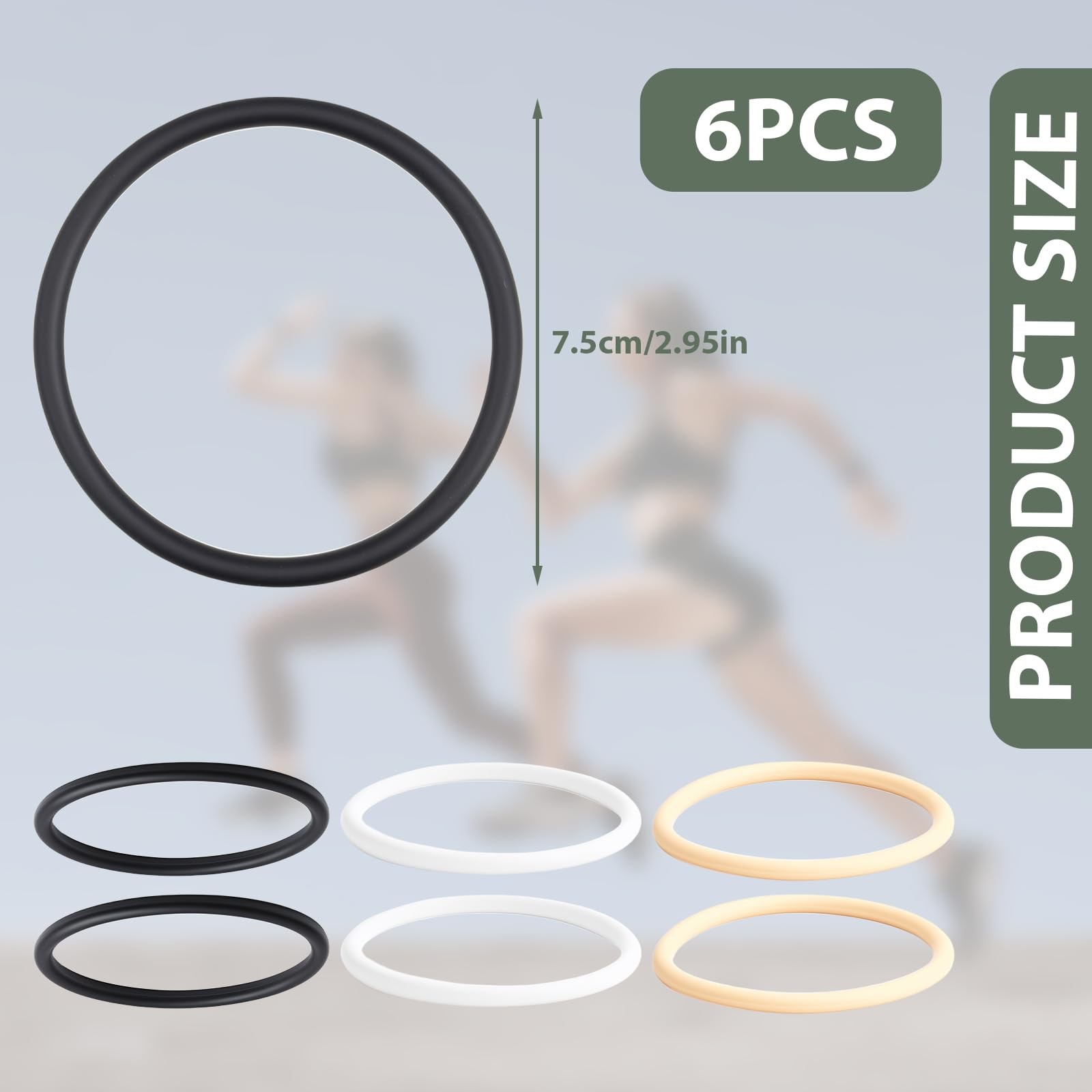 6 Pcs Silicone Patella Tendon Support Strap Knee Band for Sports & Pain Relief