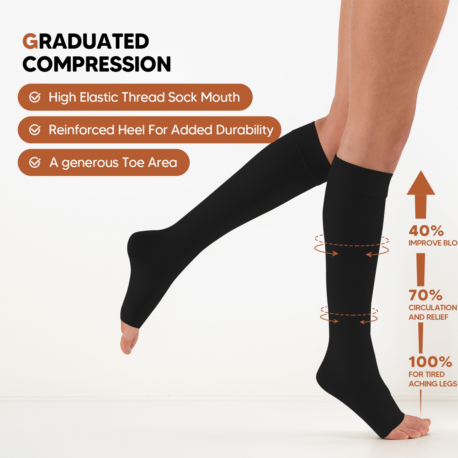 23-32mmHg Compression Socks Graduated Support Socks Women Men Stretchy Stockings