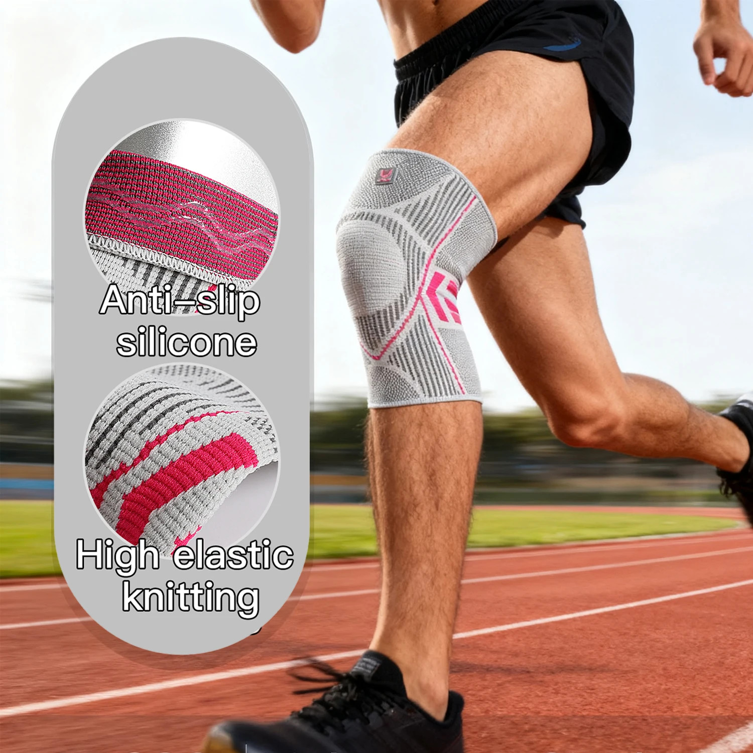Professional Knee Support Compression Knee Sleeve anti Slip Silicone Knee Braces