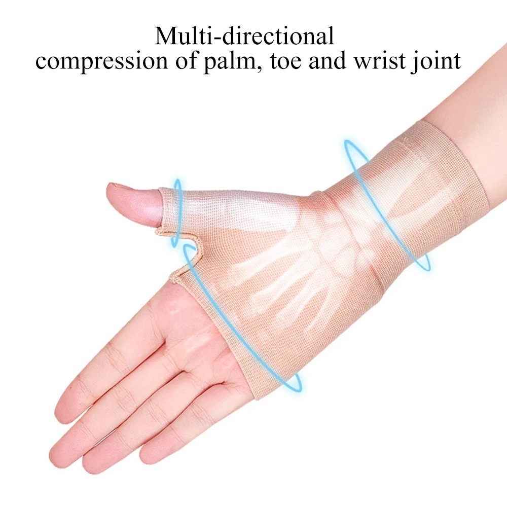 1 Pair Copper Arthritis Compression Split Thumb Wrist Support Joint Pain Relief
