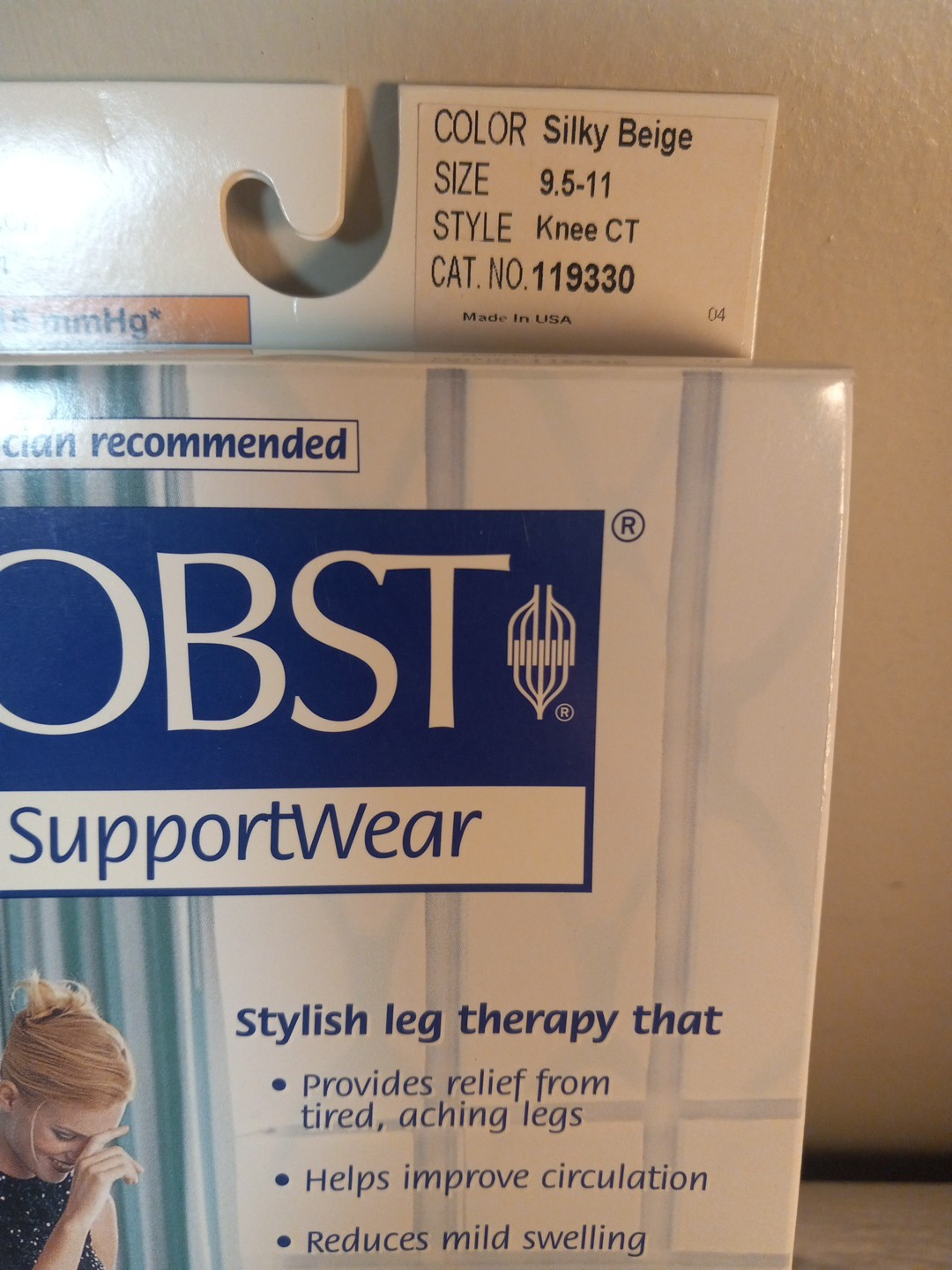 JOBST UltraSheer Knee High Compression Stockings Silky Beige 8-15 mmHg Sz 9.5-11