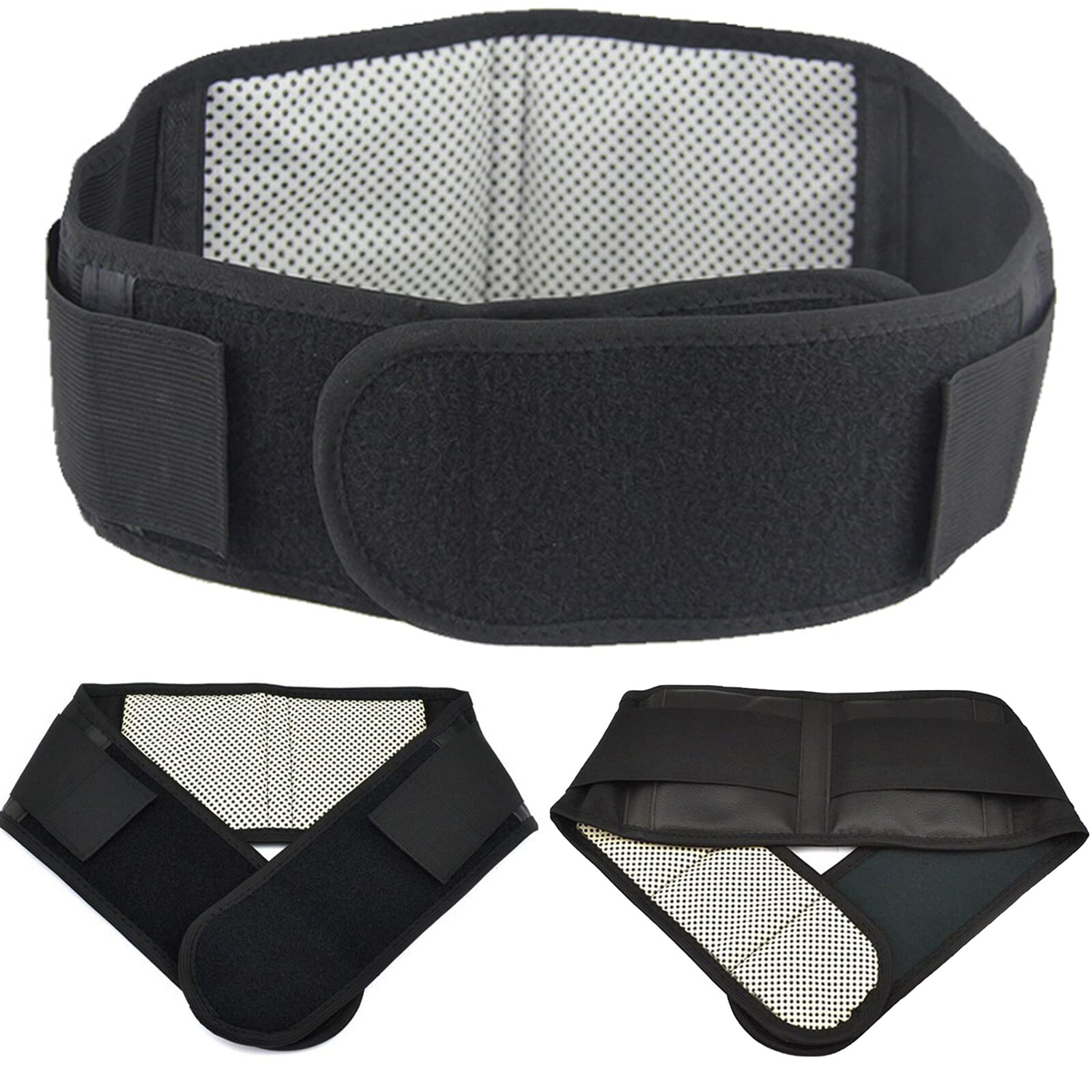 Back Support Brace Lumbar Magnetic Self Heating Waist Belt Therapy Pain Relief