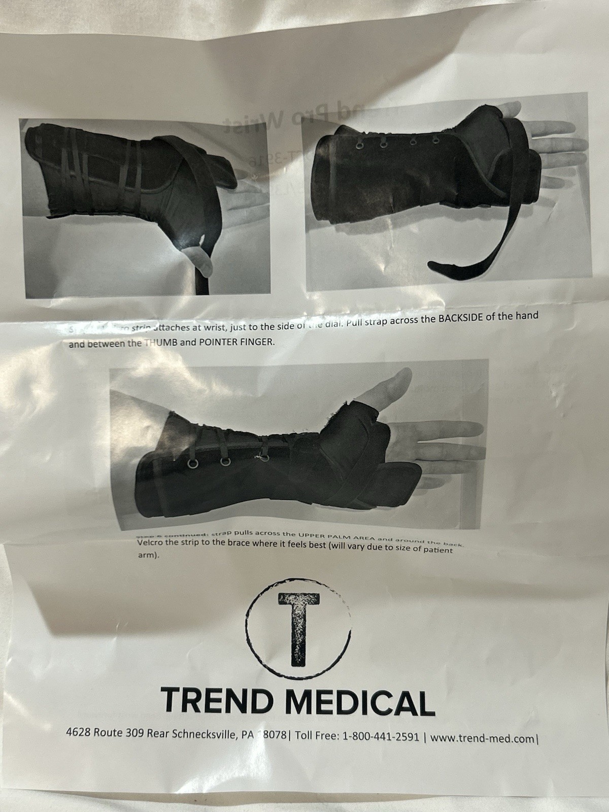 Trend Pro Wrist Brace DCT-3916 L3915/L3916 Universal Size NEW