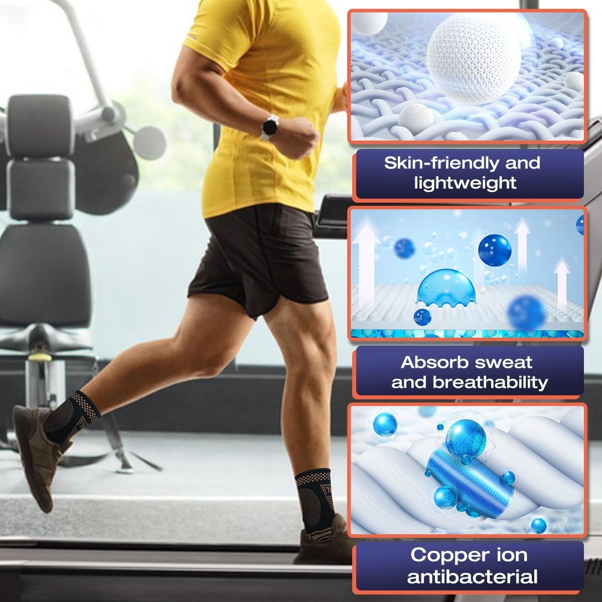 Large Ankle Brace for Men & Women Compression Support for Sports & Daily Use