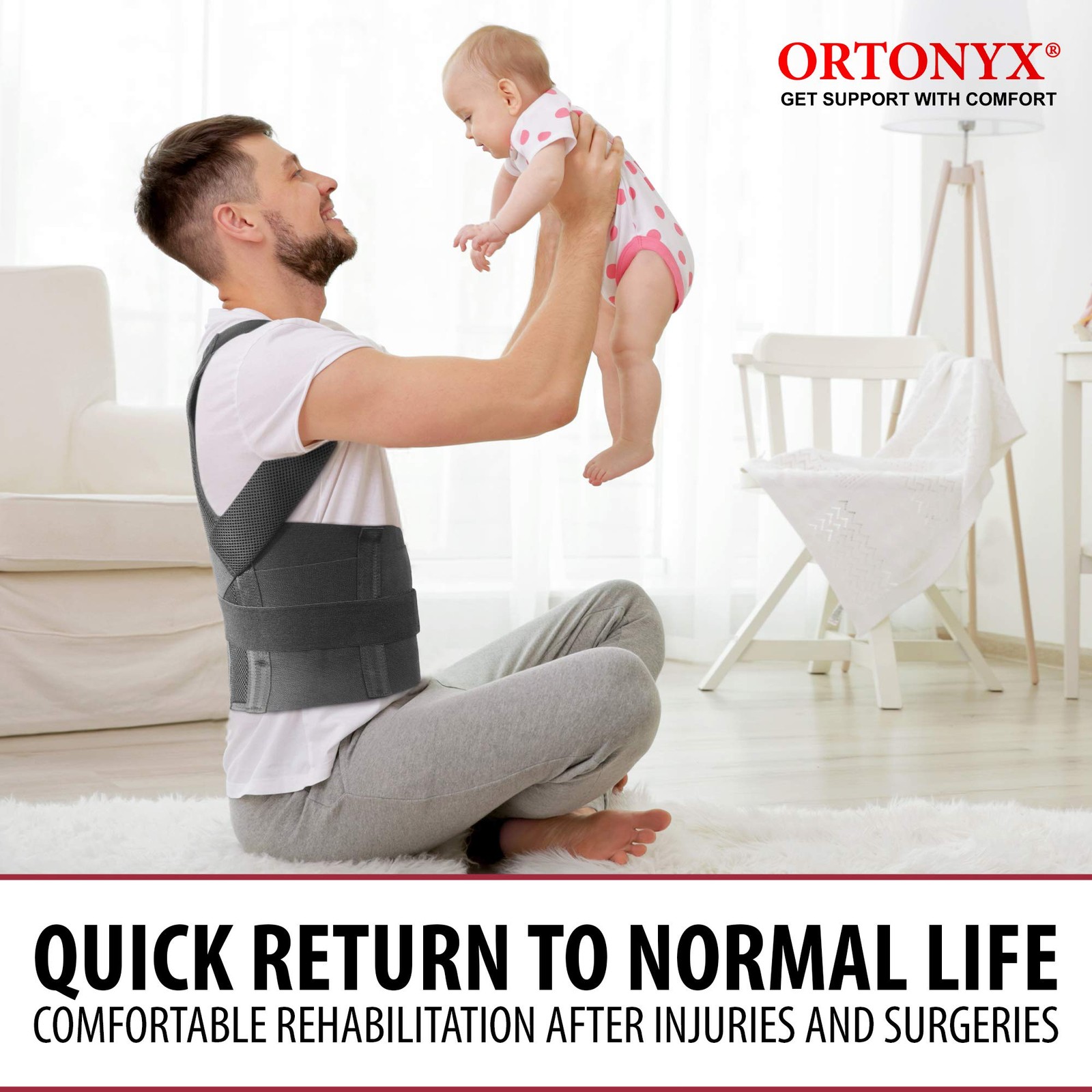 ORTONYX Posture Corrector For Men & Women, Back Shoulder Support Brace VCOX656A