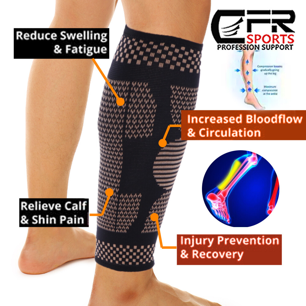 Copper Compression Socks 20-30mmHg Support Calf Leg Sport Men Women Workout CFR