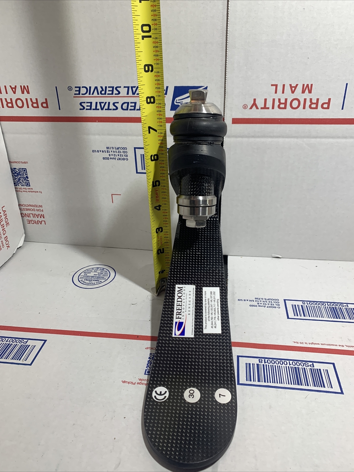 Freedom Innovations Renegade Prosthetic Foot. Size 30. Cat 7. Ht 8.5”. R SHELL
