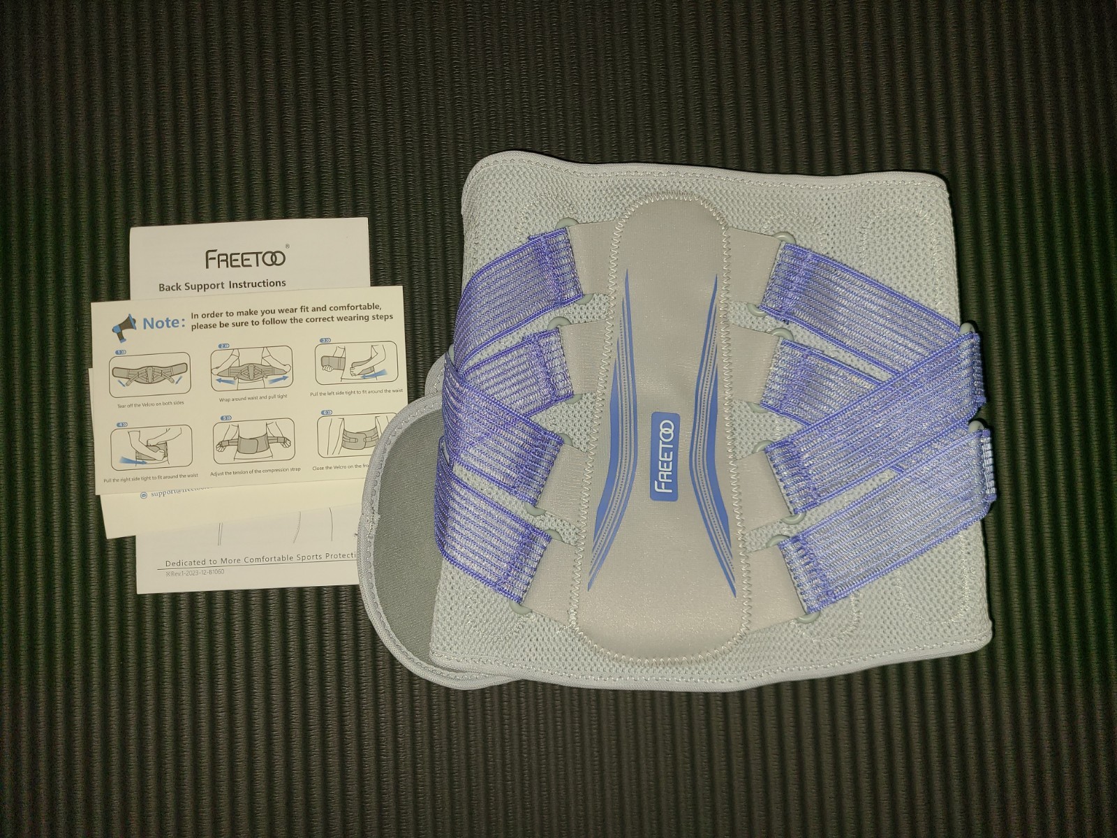 FREETOO Lower Back Brace for Pain Relief & Support Size XS w/ Extender