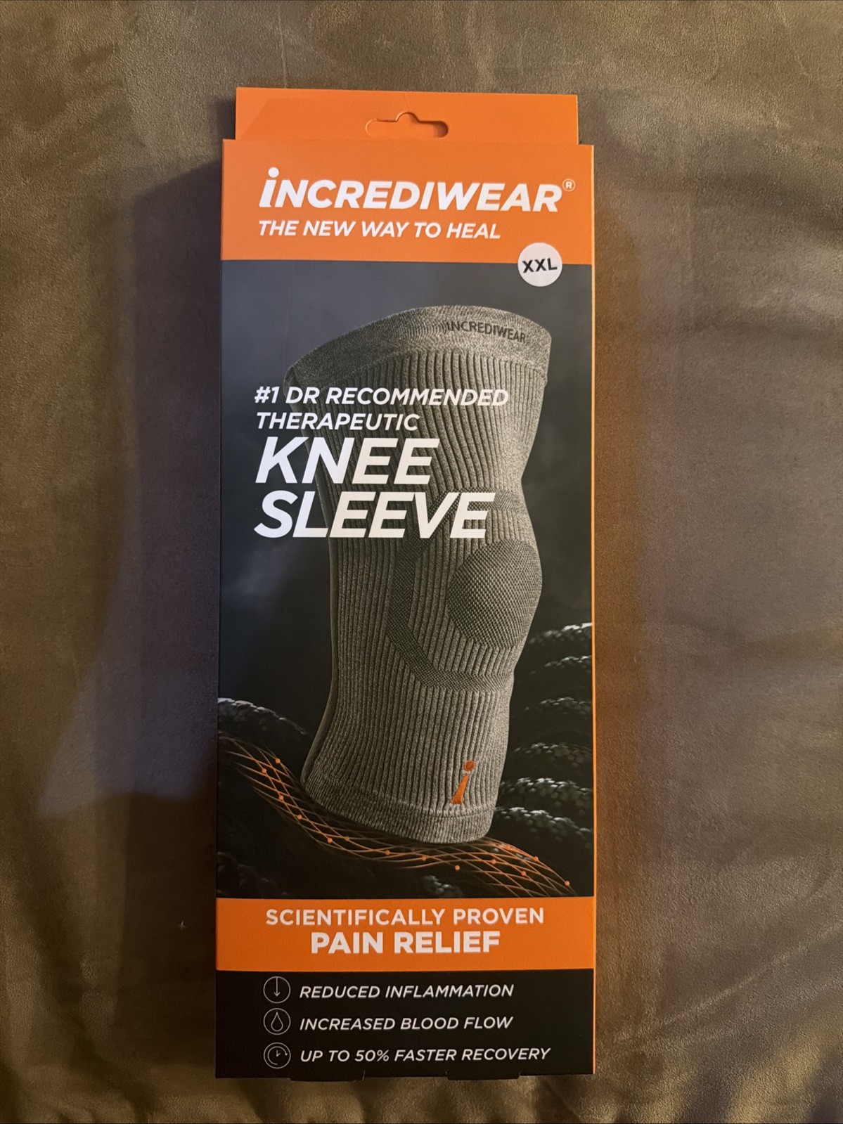 Incrediwear Knee Sleeve XXL Grey Gray Therapeutic Support New