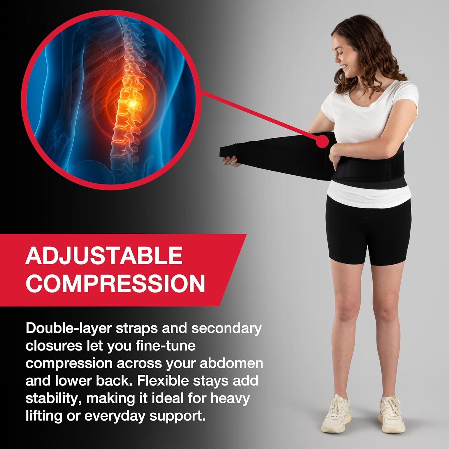MUELLER Sports Medicine 4-in-1 Lumbar Back Brace with Hot/Cold Pack, Ideal for U