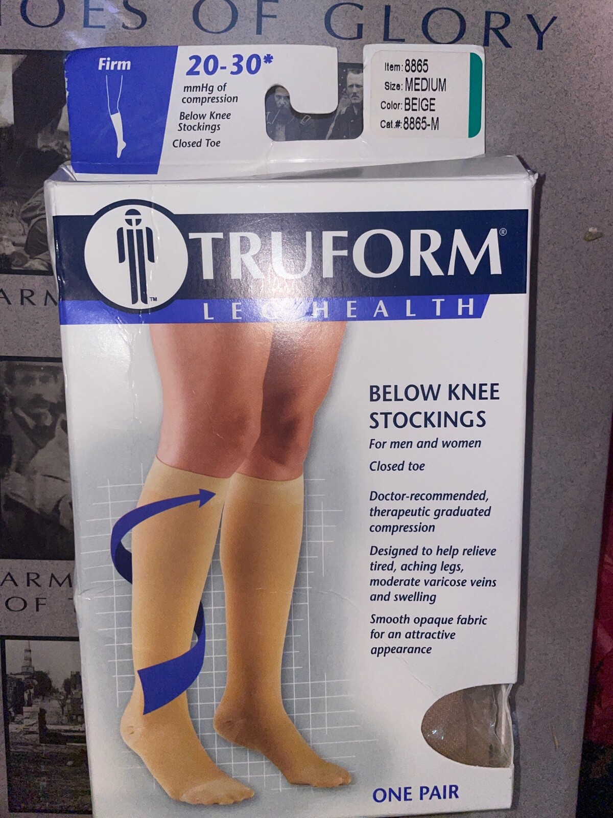 True Form Leg Health, below the knee stockings. For men or women, closed toe.
