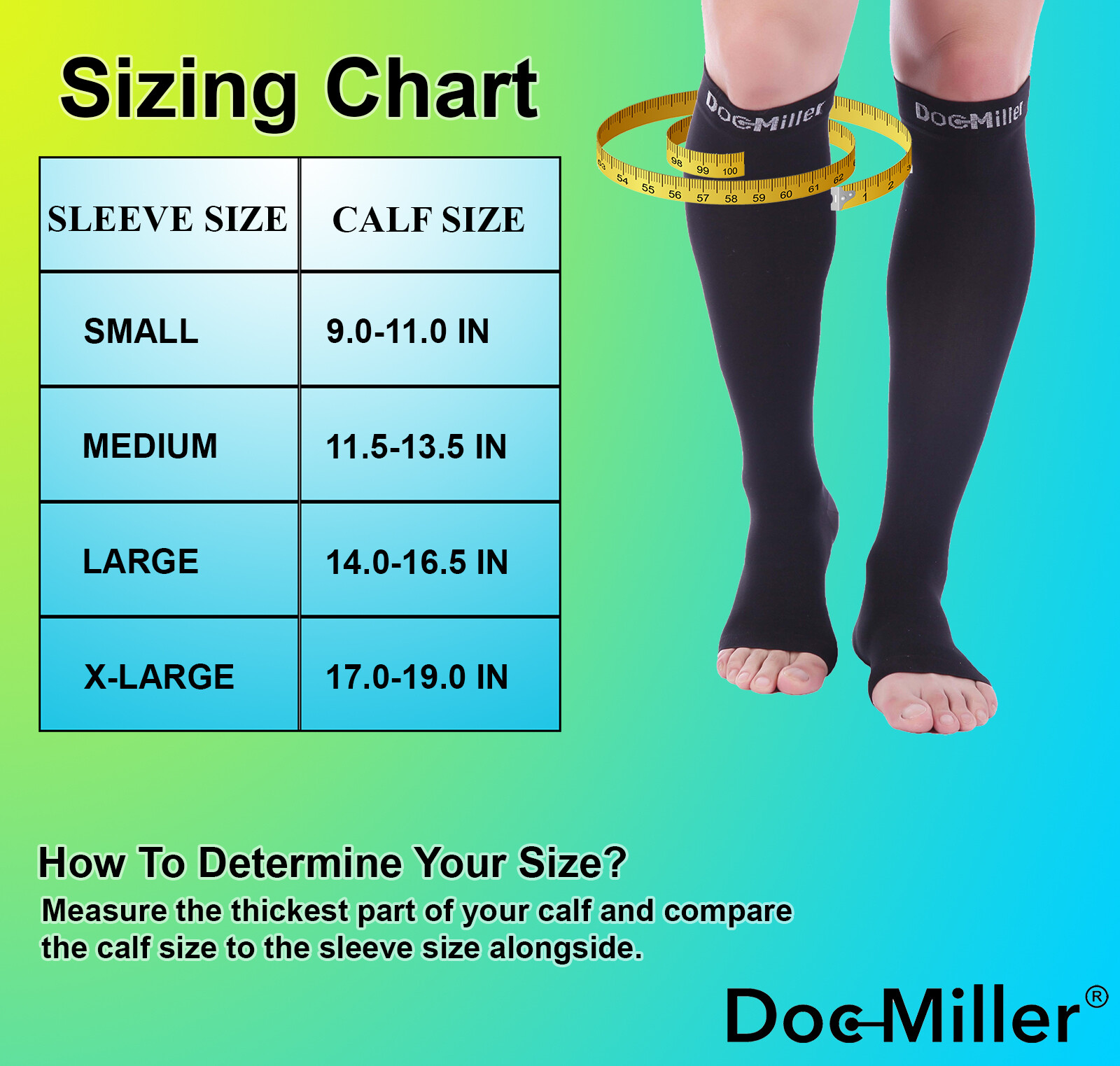 OPEN SLEEVED COMPRESSION STOCKINGS DOC MILLER 1520 mmHg FOR VARICOSE PAIN Relief