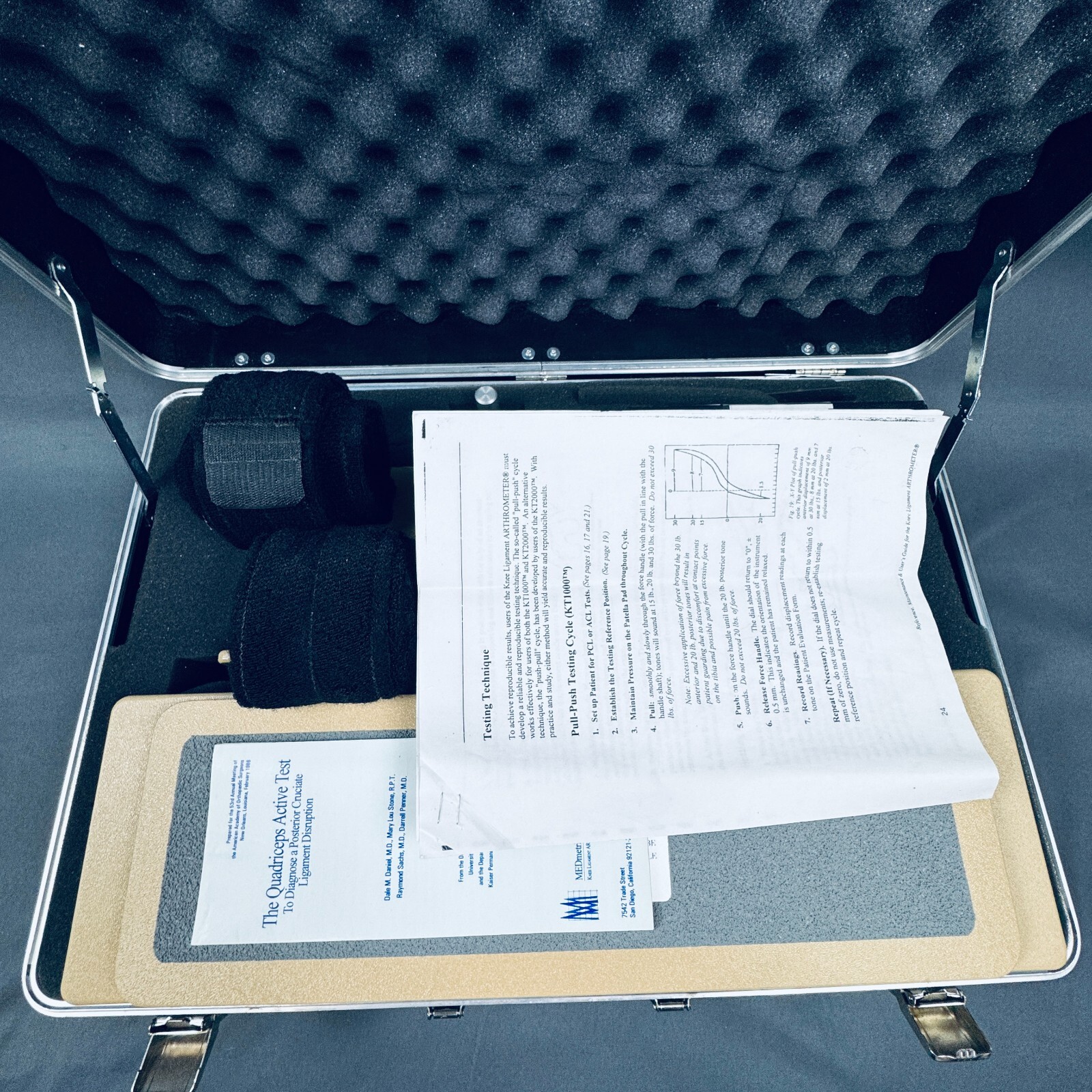 KT 1000 Knee Ligament Arthrometer ACL Joint Laxity MEDmetric Corp KT2582-3T