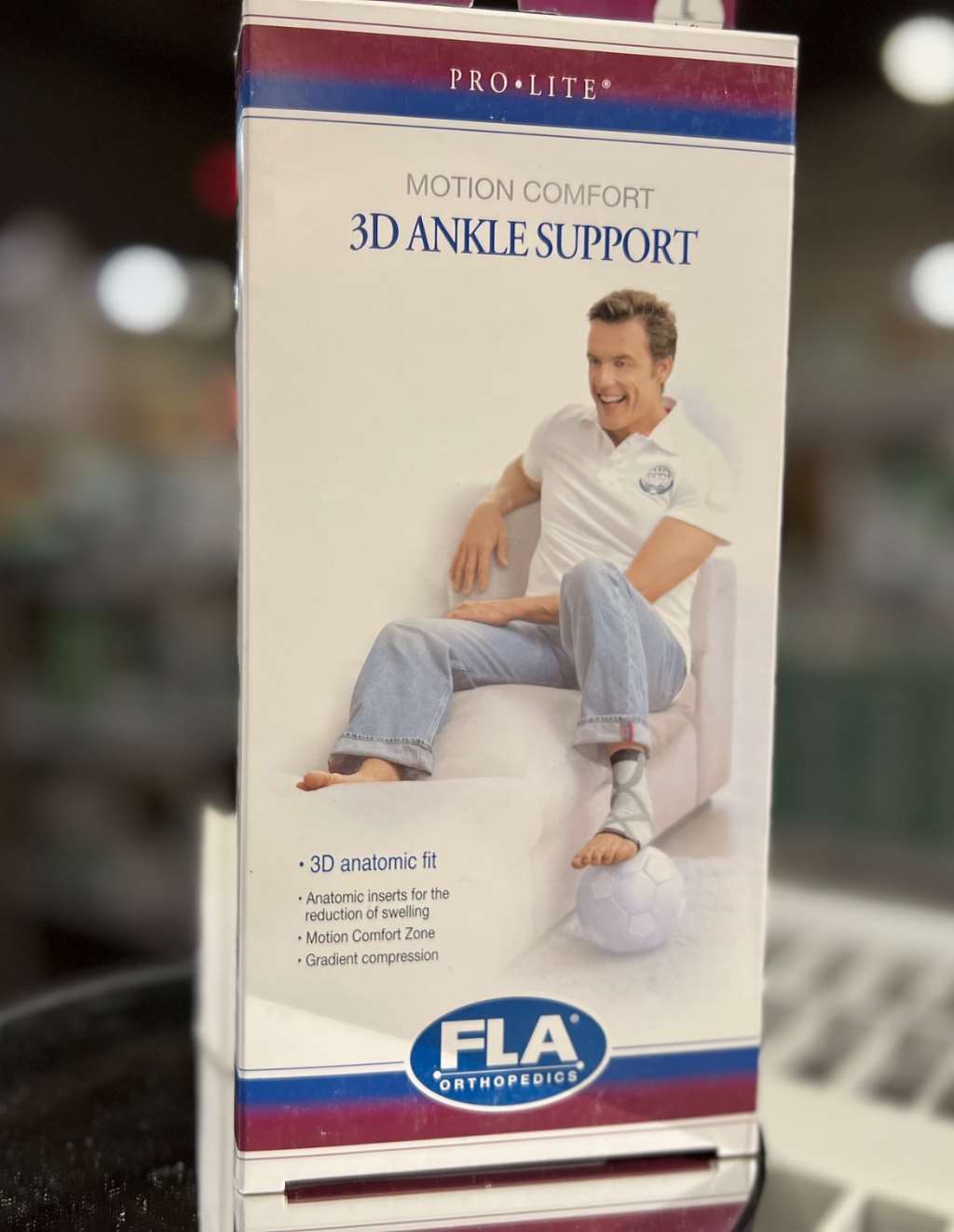 FLA Prolite 3D Right Ankle Support Braces White/Gray Right Foot 2X-Large